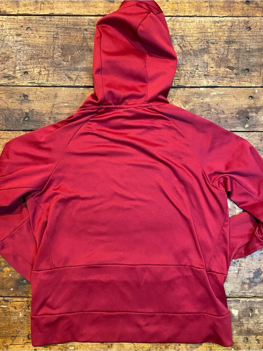 Nike Kids Red Dri-Fit Hooded Sweatshirt with Orange Swoosh